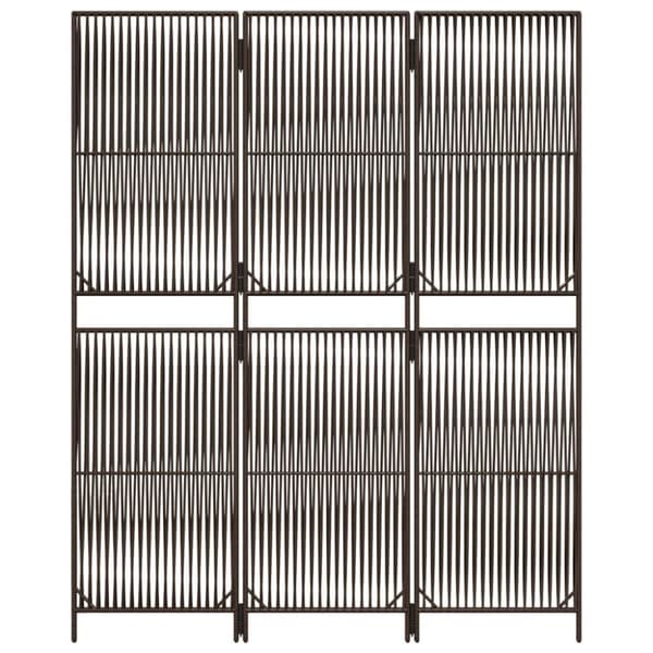 vidaXL rumdeler 3 paneler polyrattan brun