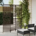 Miniatyrbillede 9 af 9: vidaXL rumdeler 3 paneler polyrattan brun