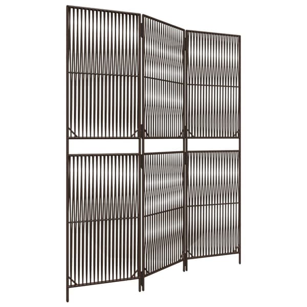 vidaXL rumdeler 3 paneler polyrattan brun