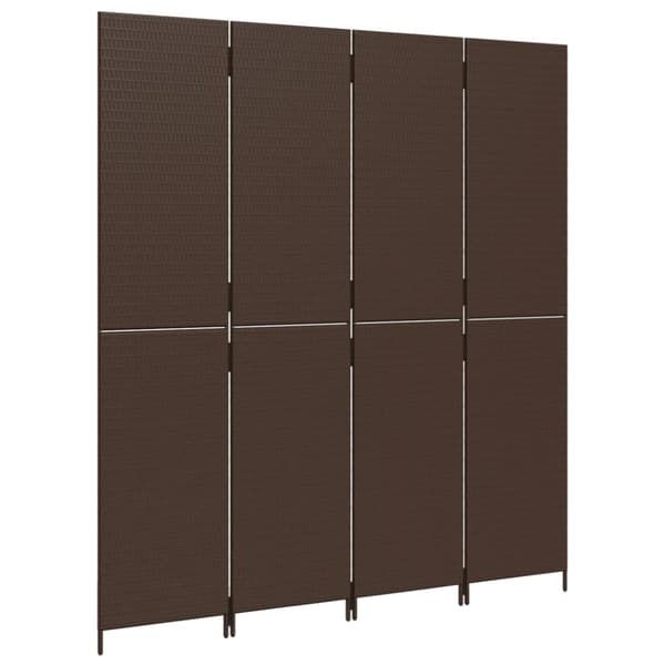 vidaXL Romdeler 4 paneler brun polyrotting