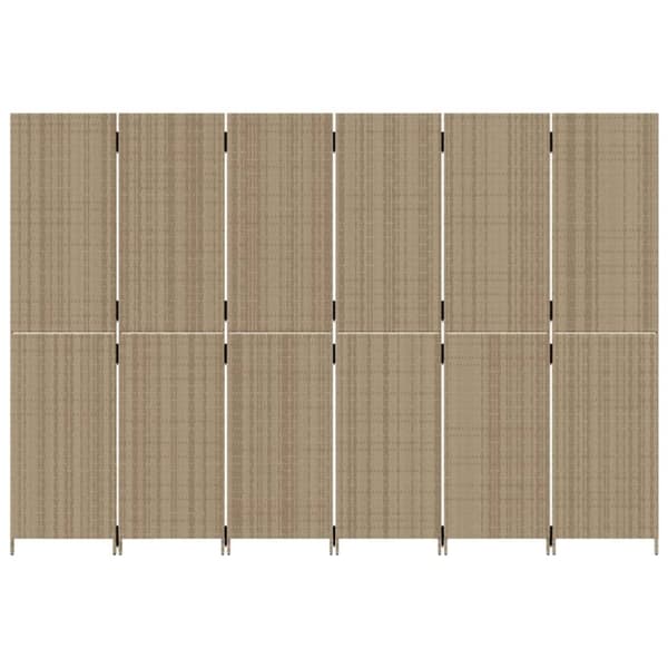 vidaXL Romdeler 6 paneler beige polyrotting