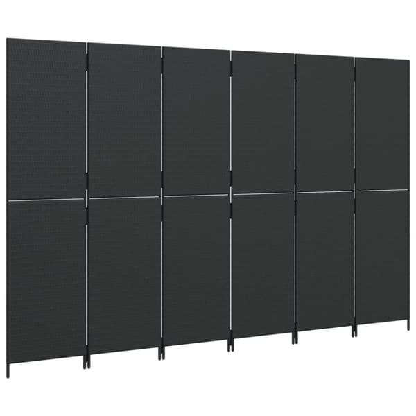 vidaXL Romdeler 6 paneler svart polyrotting
