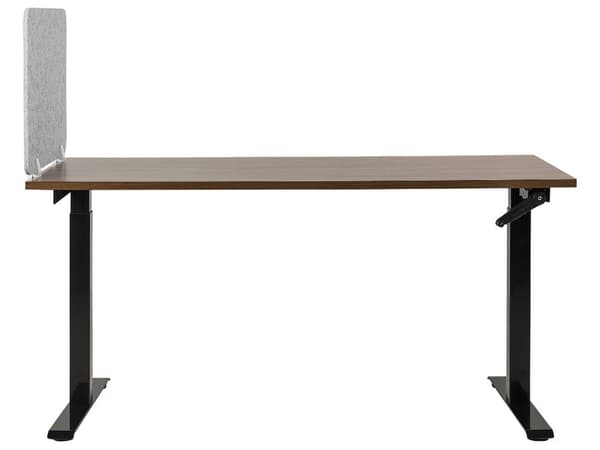 Skrivebordsskjerm Mørkegrå PET-plate Stofftrekk 72 x 50 cm Akustisk skjerm Modulære monteringsklemmer Hjemmekontor