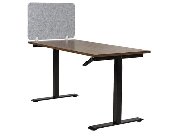 Skrivebordsskjerm Mørkegrå PET-plate Stofftrekk 72 x 50 cm Akustisk skjerm Modulære monteringsklemmer Hjemmekontor