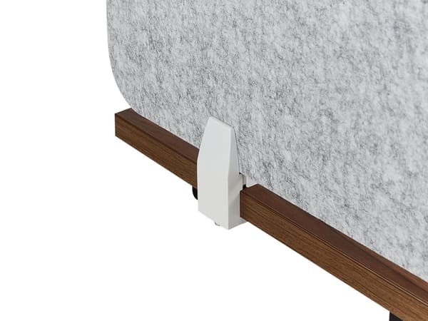 Skrivebordsskjerm Mørkegrå PET-plate Stofftrekk 72 x 50 cm Akustisk skjerm Modulære monteringsklemmer Hjemmekontor