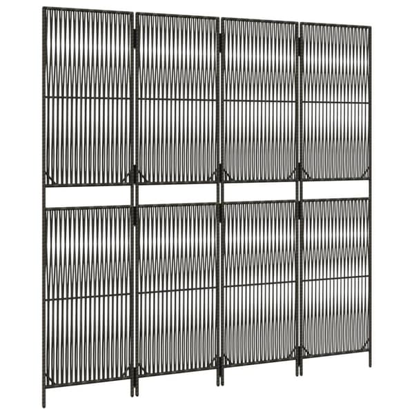 vidaXL rumdeler 4 paneler polyrattan grå