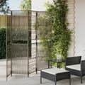 Miniatyrbillede 9 af 9: vidaXL rumdeler 4 paneler polyrattan grå