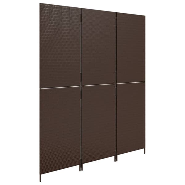 vidaXL rumdeler 3 paneler polyrattan brun