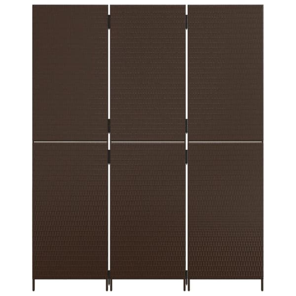 vidaXL rumdeler 3 paneler polyrattan brun