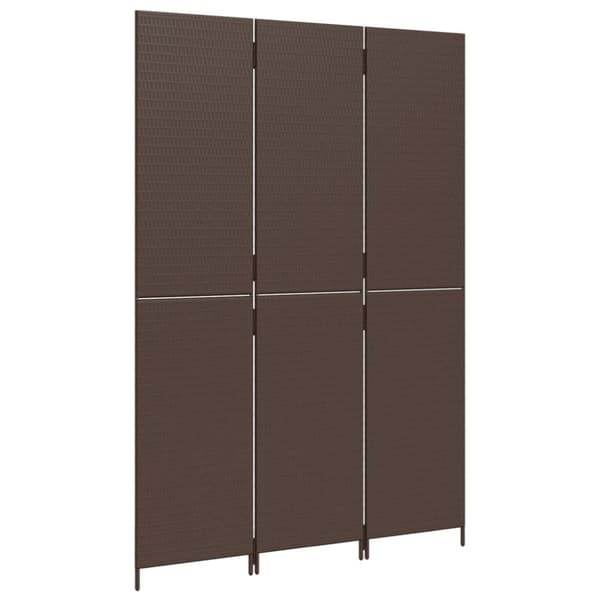 vidaXL rumdeler 3 paneler polyrattan brun