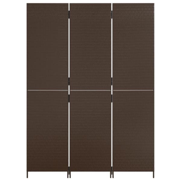 vidaXL rumdeler 3 paneler polyrattan brun