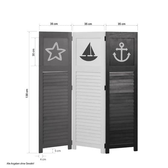Rumdeler - 3 Dele - Mørkt SEA