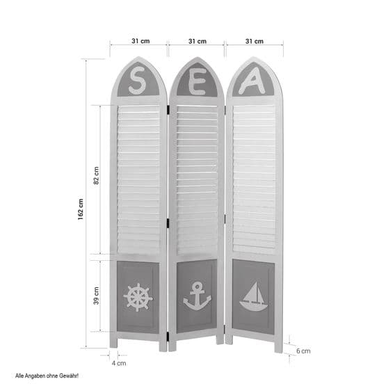 Rumdeler - 3 Dele - Lys SEA