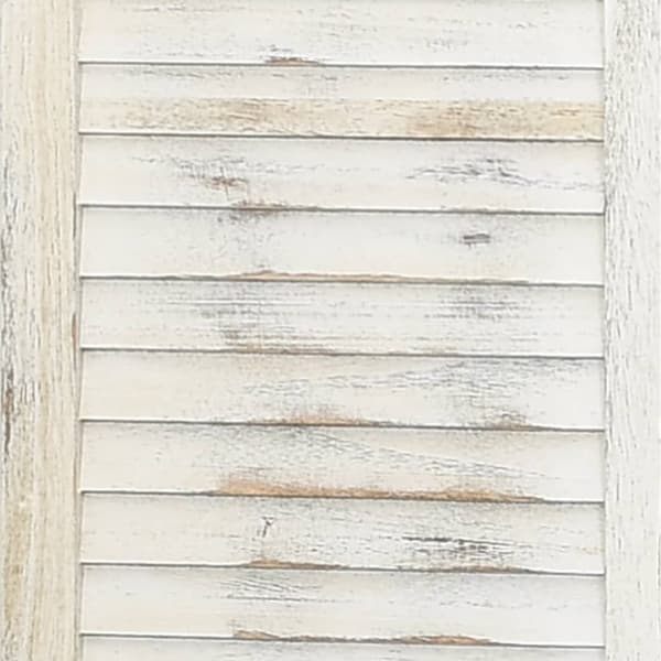 6-panels rumdeler 215x166 cm massivt træ antik hvid