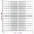 Miniatyrbillede 7 af 7: 4-panels rumdeler 160x170 cm foldbar japansk stil hvid