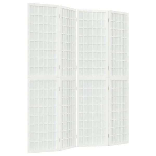 4-panels rumdeler 160x170 cm foldbar japansk stil hvid