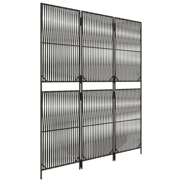 rumdeler 3 paneler polyrattan grå