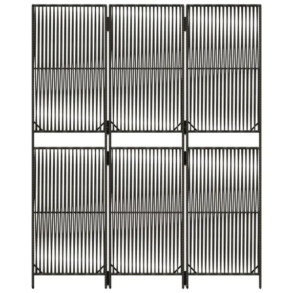 rumdeler 3 paneler polyrattan grå