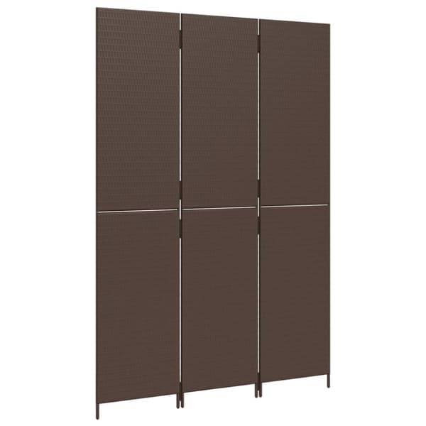 rumdeler 3 paneler polyrattan brun