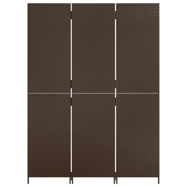 rumdeler 3 paneler polyrattan brun