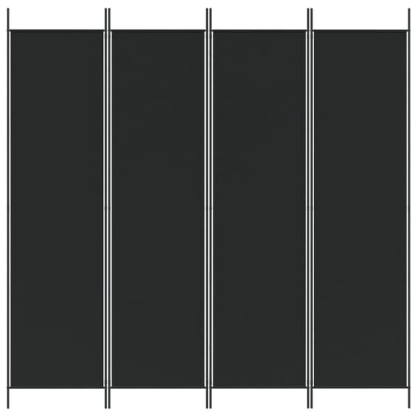 4-panels rumdeler 200x200 cm stof sort