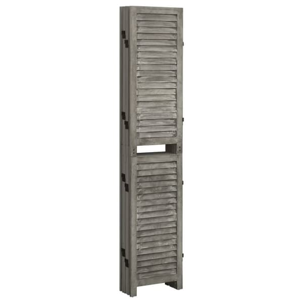 6-panels rumdeler 214x166 cm massivt træ grå
