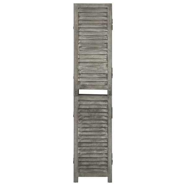 4-panels rumdeler 143x166 cm massivt træ grå
