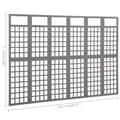 Miniatyrbillede 6 af 6: 6-panels rumdeler/espalier 242,5x180 cm massivt grantræ grå