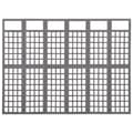 Miniatyrbillede 2 af 6: 6-panels rumdeler/espalier 242,5x180 cm massivt grantræ grå