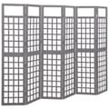 Miniatyrbillede 1 af 6: 6-panels rumdeler/espalier 242,5x180 cm massivt grantræ grå