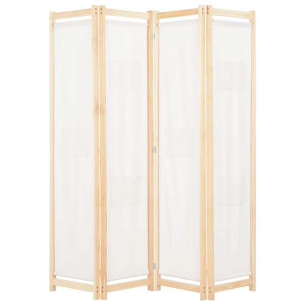 4-panels rumdeler 160 x 170 x 4 cm stof cremefarvet