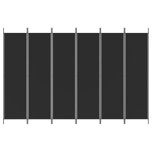 6-panels rumdeler 300x200 cm stof sort