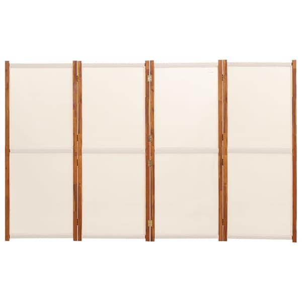 Rumsavdelare 4 paneler gräddvit 280x180 cm