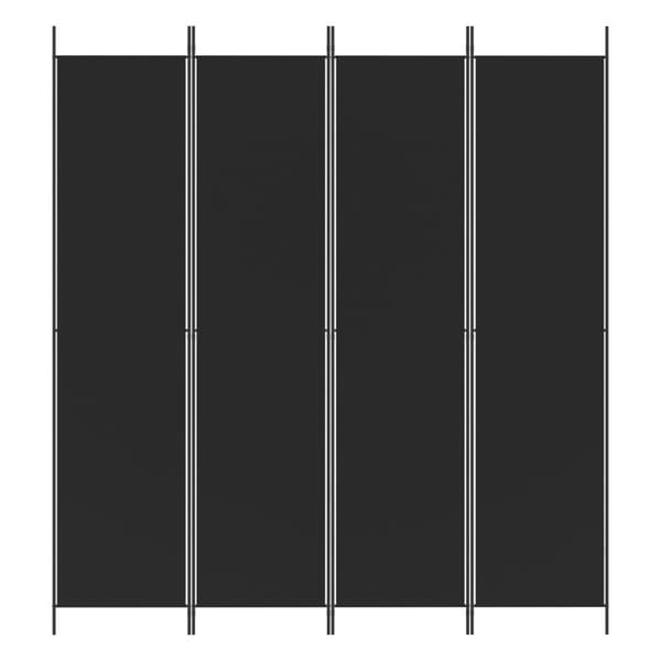 4-panels rumdeler 200x220 cm stof sort