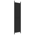 Miniatyrbillede 6 af 8: 4-panels rumdeler 200x220 cm stof sort