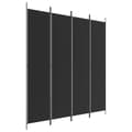 Miniatyrbillede 2 af 8: 4-panels rumdeler 200x220 cm stof sort