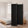 Miniatyrbillede 1 af 8: 4-panels rumdeler 200x220 cm stof sort