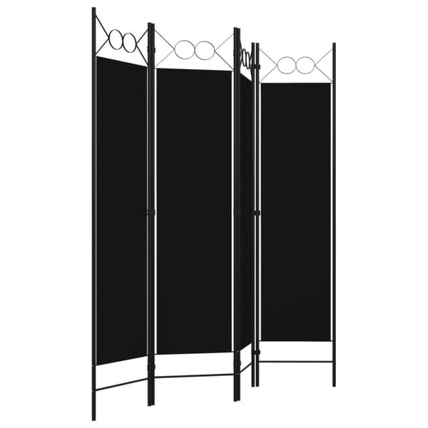 4-panels rumdeler 160x180 cm sort
