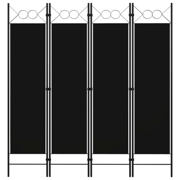 4-panels rumdeler 160x180 cm sort