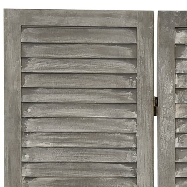 3-panels rumdeler 106,5x166 cm massivt træ grå