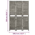 Miniatyrbillede 7 af 7: 3-panels rumdeler 106,5x166 cm massivt træ grå