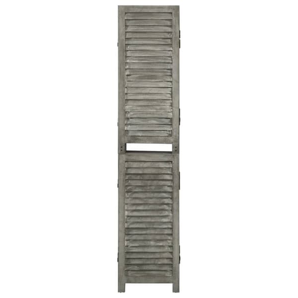 5-panels rumdeler 179x166 cm massivt træ grå