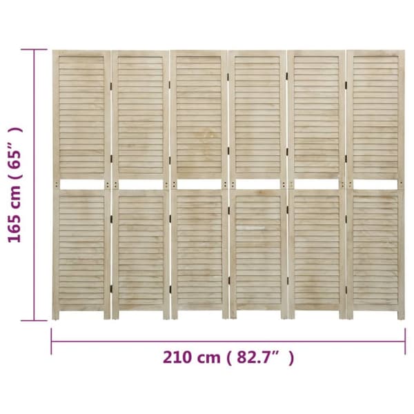 6-panels rumdeler 210x165 cm massivt kejsertræ