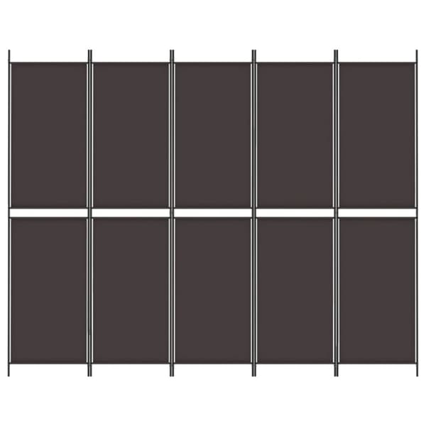 5-panels rumdeler 250x200 cm stof brun