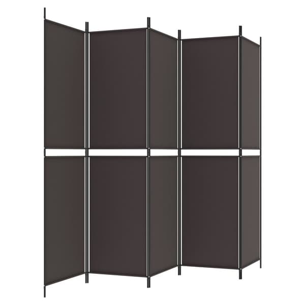 5-panels rumdeler 250x200 cm stof brun