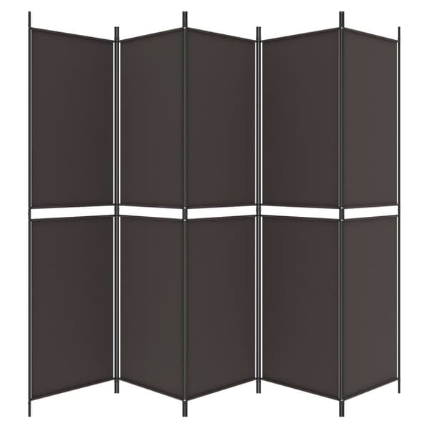 5-panels rumdeler 250x200 cm stof brun