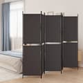 Miniatyrbillede 1 af 8: 5-panels rumdeler 250x200 cm stof brun