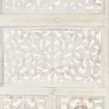 Miniatyrbillede 4 af 7: 4-panels rumdeler håndskåret 160 x 165 cm massivt mangotræ hvid