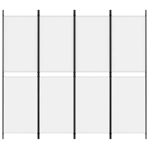 4-panels rumdeler 200x180 cm stof hvid