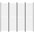Miniatyrbillede 3 af 8: 4-panels rumdeler 200x180 cm stof hvid